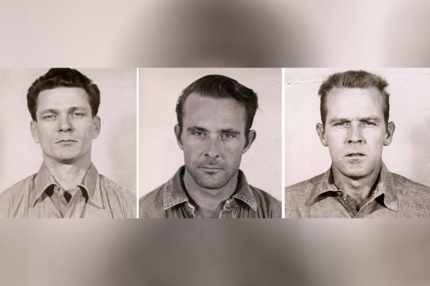 From left to right, Frank Lee Morris, Clarence Anglin and John Anglin are seen in their mugshots. Mandatory Credit: DOJ/Reuters via CNN Newsource