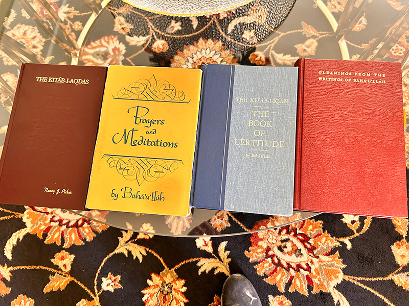 A collection of books in the Pickers home that teach the tenets of the Baha'i faith. | Rett Nelson, EastIdahoNews.com