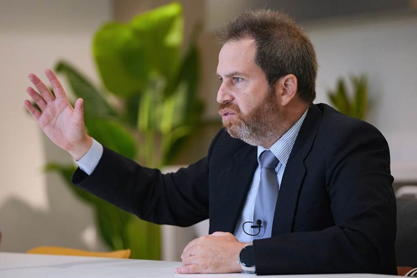 Jose Rey de Castro, a former member of the Sodalitium, speaks during an interview with the Associated Press in Lima, Peru, Wednesday, May 21, 2025. (AP Photo/Guadalupe Pardo)