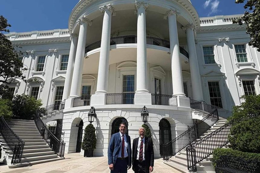 Kevin Cook and Craig Cobia in front of White House