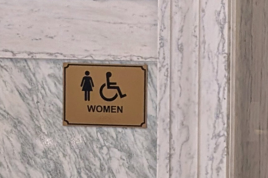 Women's restroom sign in the Idaho State Capitol