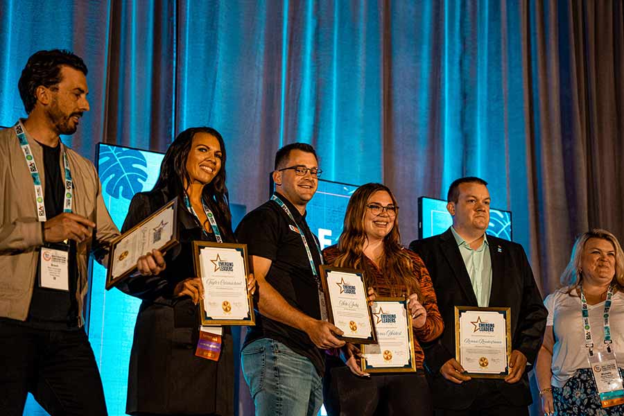 Nate Judy, third from left, on stage with the rest of the award recipients. | Courtesy Nate Judy