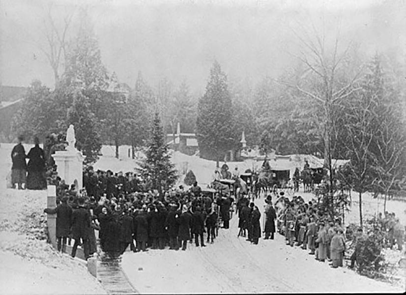 John A. Logan's funeral at Hutchinson's vault on Dec. 31, 1886. | Courtesy Wikipedia