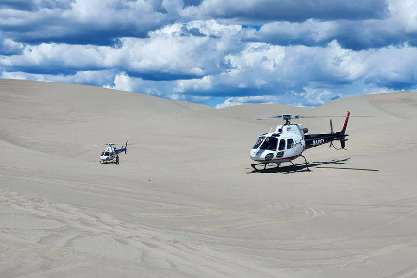 Medical helicopters land at the St. Anthony Sand Dunes | Fremont County Sheriff