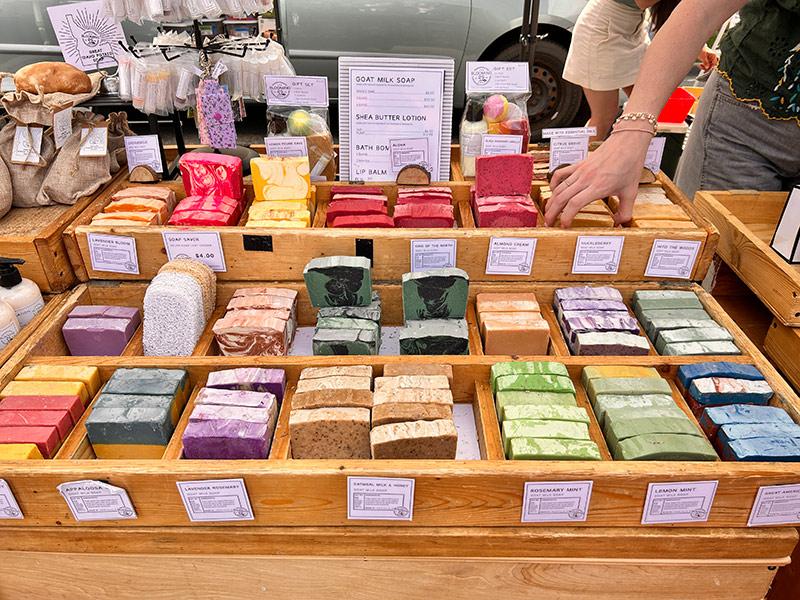 Emily Farmer's soap on display at the Idaho Falls Farmer's Market | Rett Nelson, EastIdahoNews.com