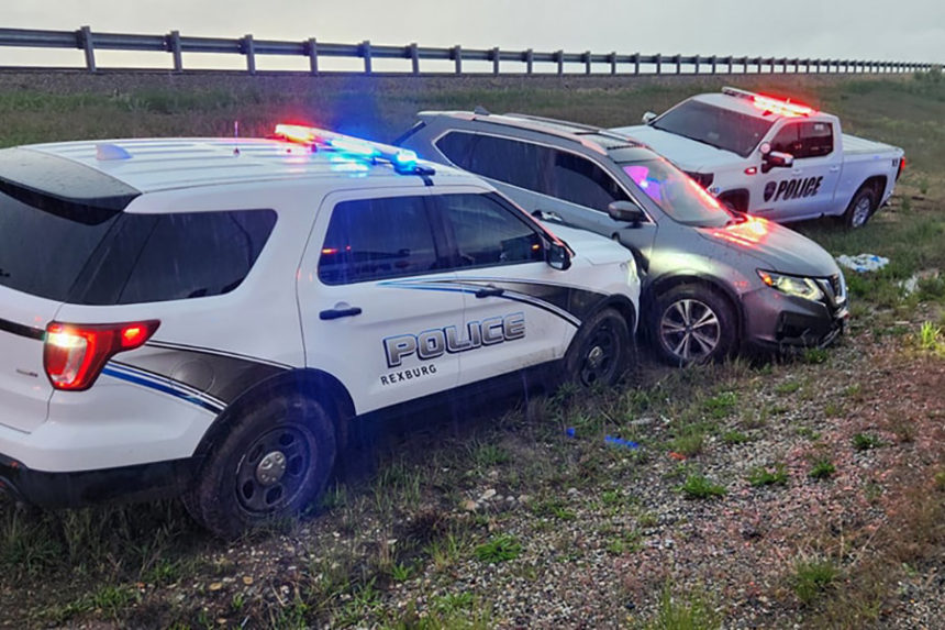 Madison County deputies catch suspect off Rexburg exit following high-speed chase Sunday night. | Courtesy Madison County Sheriff's Office