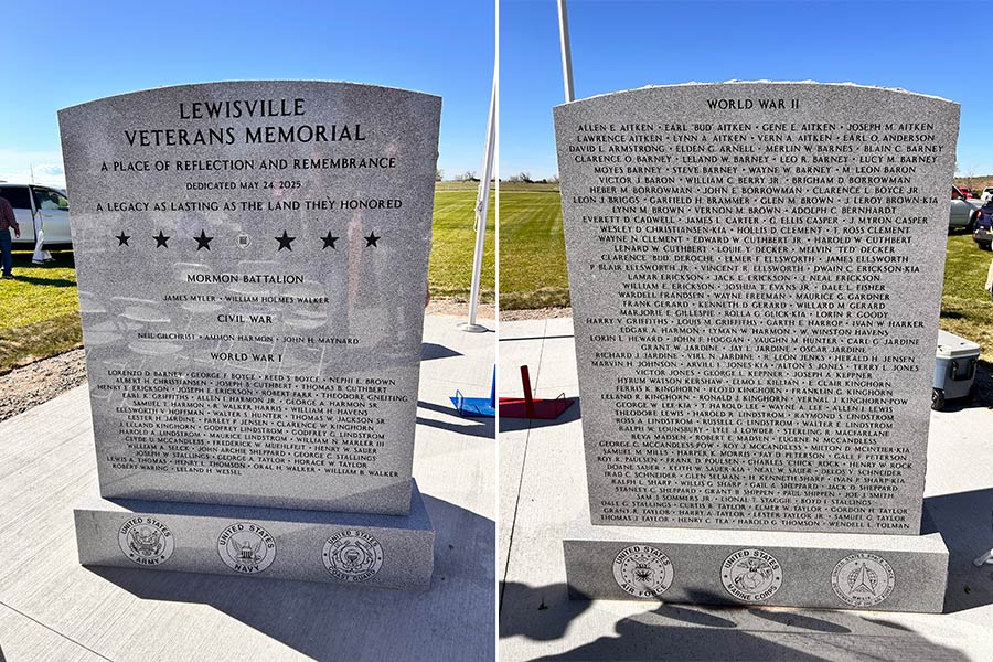 Veterans monument at the Lewisville Cemetery. | Rett Nelson, EastIdahoNews.com