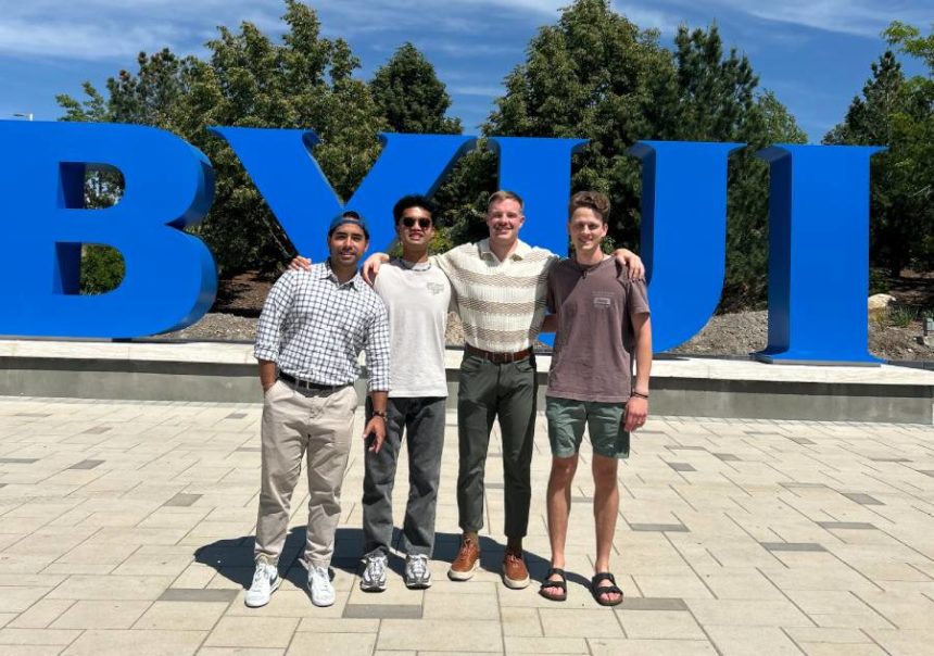 Perry Rockwood with students