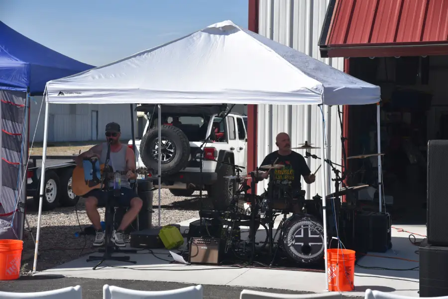 "Two Bald Men" performing at the Idaho State BBQ competition