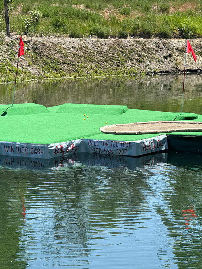Floating green at Mountain River Ranch | Courtesy Trent Tyler
