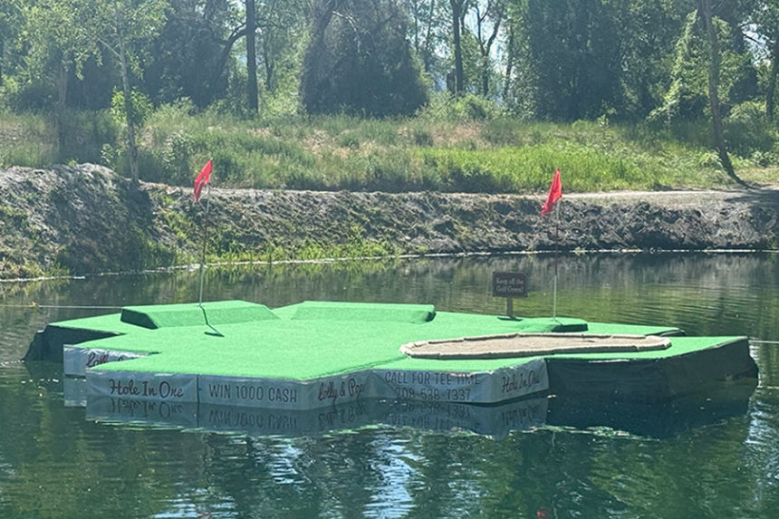 Get a hole in one on Mountain River Ranch's new floating green and win $1,000 cash. | Courtesy Trent Tyler