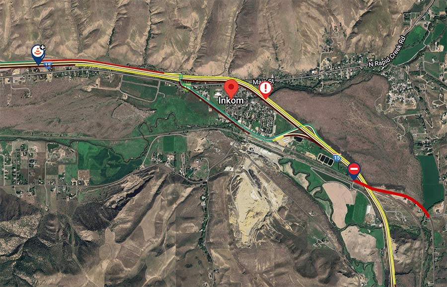 The area affected by the crash. | Idaho 511