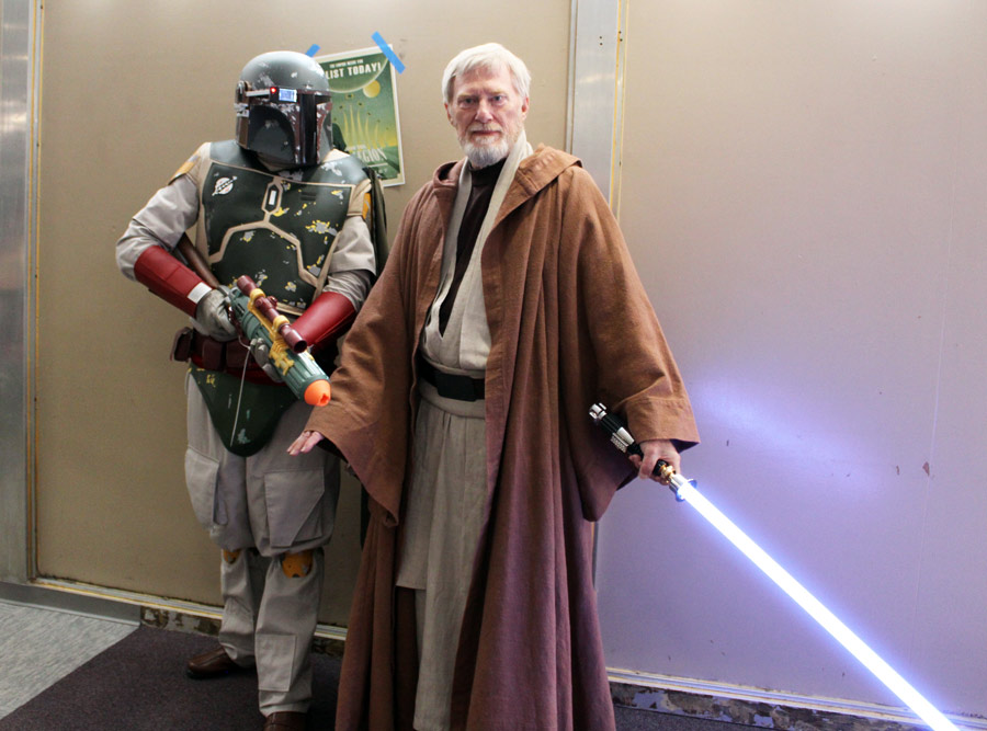 Armstrong dressed at Boba Fett (left) and Dominic Diesposti dressed as Obi0Wan Kenobi. | Kaitlyn Hart, EastIdahoNews.com