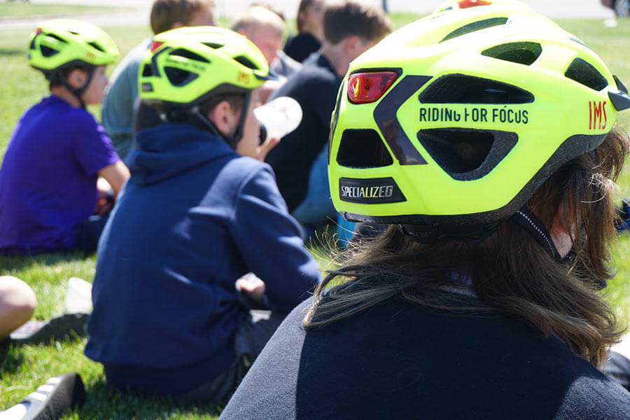 Irving Middle School students take a break from their ride