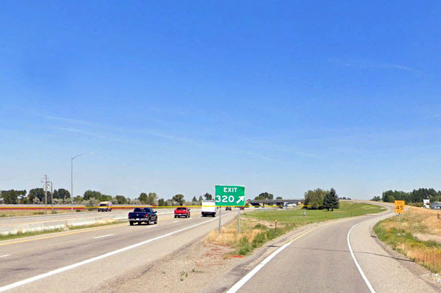 Exit 320 in Rigby where a road construction project will take place Monday. | Courtesy Idaho Transportation Department
