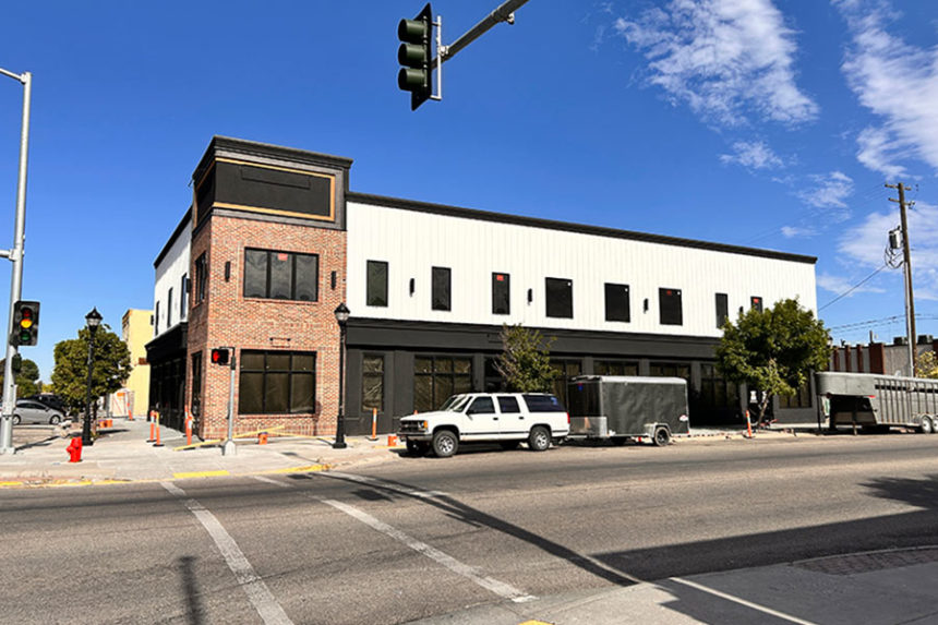 The Hub, a commercial development under construction at 100 West Main Street in Rigby, is slated for completion in September. It will house 11 tenants, including two restaurants and a salon. | Rett Nelson, EastIdahoNews.com