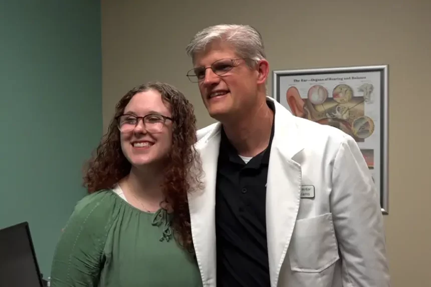 Cali Ellis and Dr. Williams at Miracle Ear