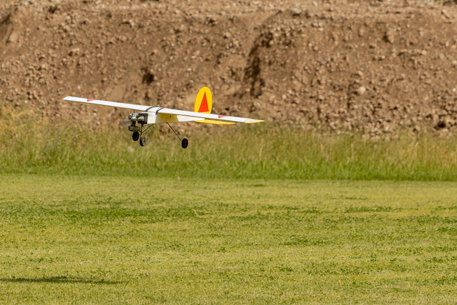 One of the simple plastic aircraft design planes that'll be shot at with paintballs for the model airplane club's fundraiser. | Daniel V. Ramirez, EastIdahoNews.com