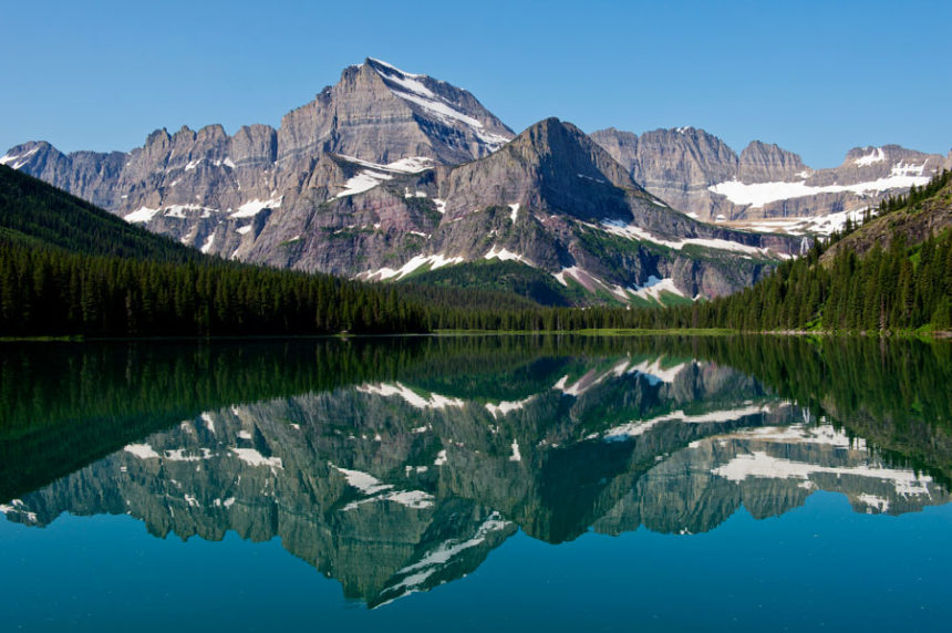 Lake Josephine, Mt. Gould, Allen Mountain, and Grinnell Point, Glacier National Park, Montana, USA