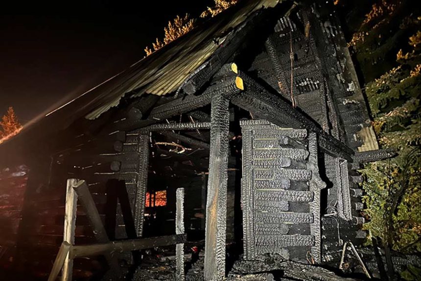 This cabin north of Ashton was destroyed in a fire Friday night. | Courtesy Andrew Rogers