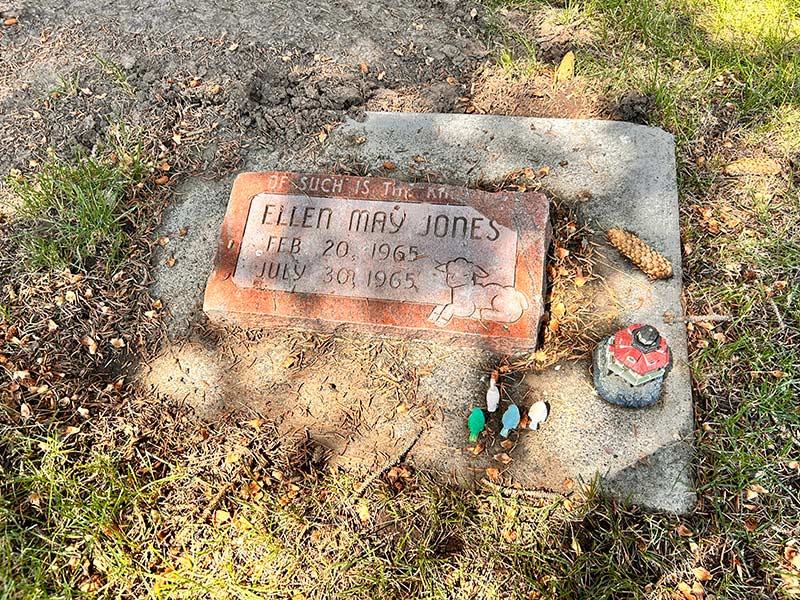Ellen May Jones' original headstone at Rose Hill Cemetery | Rett Nelson, EastIdahoNews.com
