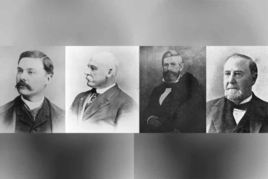 From left: Fred Dubois, George Shoup, William Wallace and Edward Stevenson are some of Idaho’s founding fathers who played a prominent role in the state’s early history. | Courtesy Wikipedia