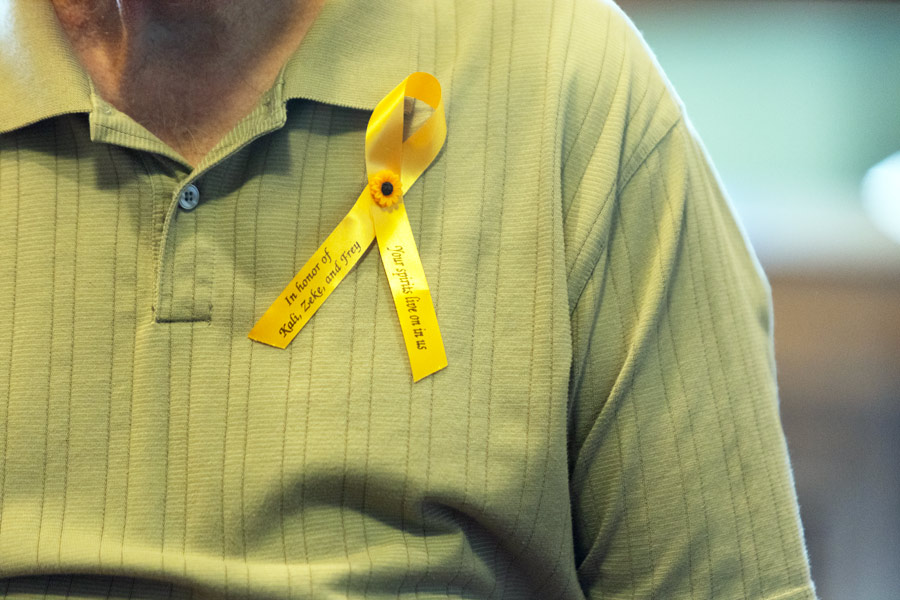 Yellow ribbon's worn by Kali's family and friends. | Daniel V. Ramirez, EastIdahoNews.com