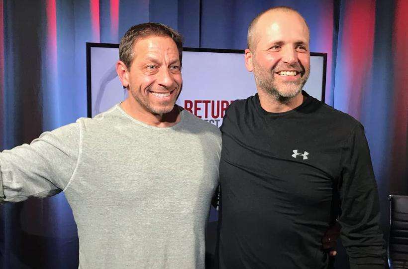 Jon Absey stands with his friend Neil Anderson after they filmed an episode of "Return to Real" for Anderson's YouTube channel in January 2020. | Courtesy photo