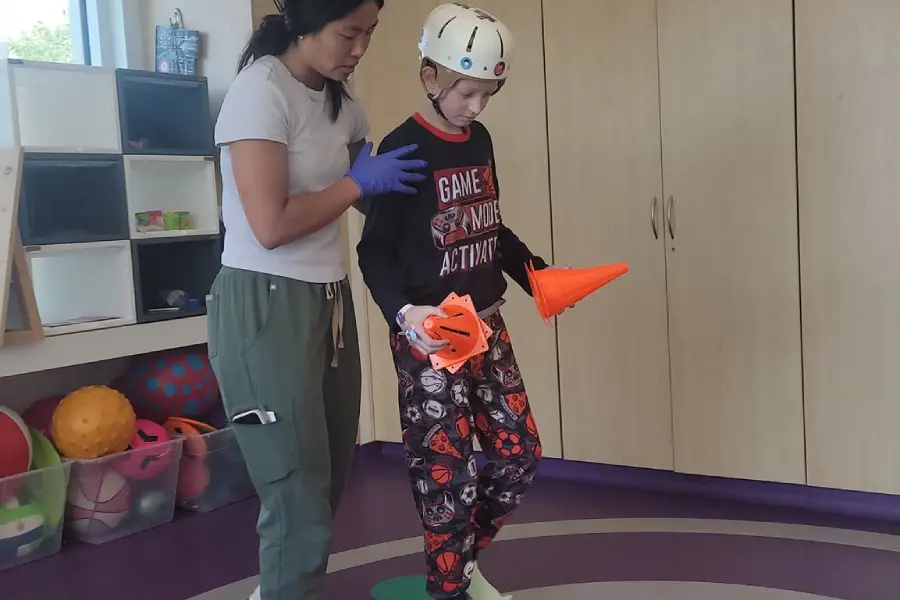 Caellum during physical therapy | JayC Hedbon