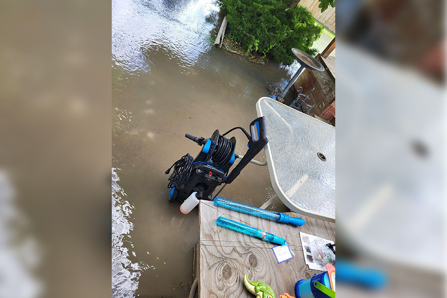 Megan Fuller's backyard on Thursday.