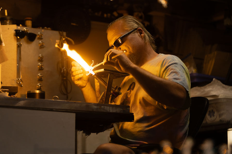One of the many vendors at the Eastern Idaho State Fair where fair-goers can watch glass scultpures being made and are for sale | Daniel V. Ramirez, EastIdahoNews.com