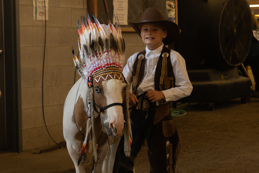 Cameron Dainger, 7, and his pony, Romeo, dressed as a cowboy and an Indian during the miniature horse performance. | Daniel V. Ramirez, EastIdahoNews.com