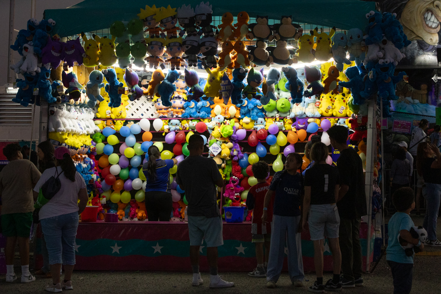 Community members looking at prizes they can win at the fair. | Daniel V. Ramirez, EastIdahoNews.com