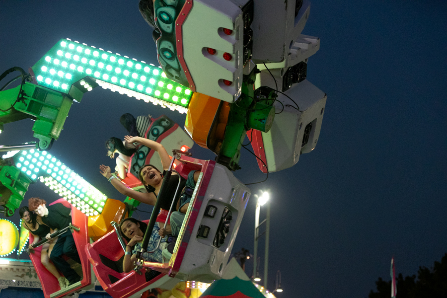 Two girls enjoying one of the many rides at the fair. | Daniel V. Ramirez, EastIdahoNews.com
