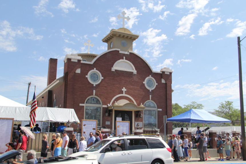 A view of the historic Greek Orthodox Church on the afternoon of the festival.