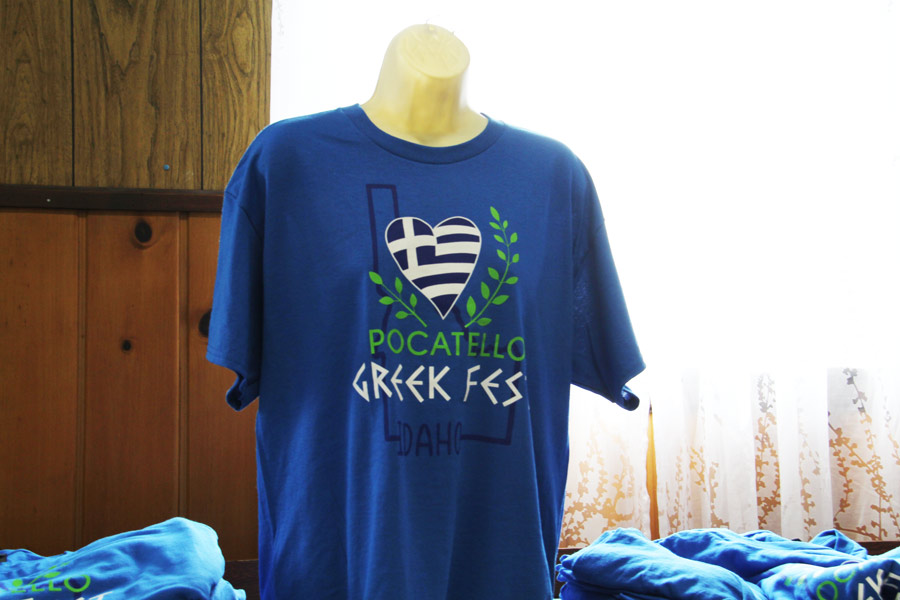 A shirt that will be available for purchase at the Greek festival.