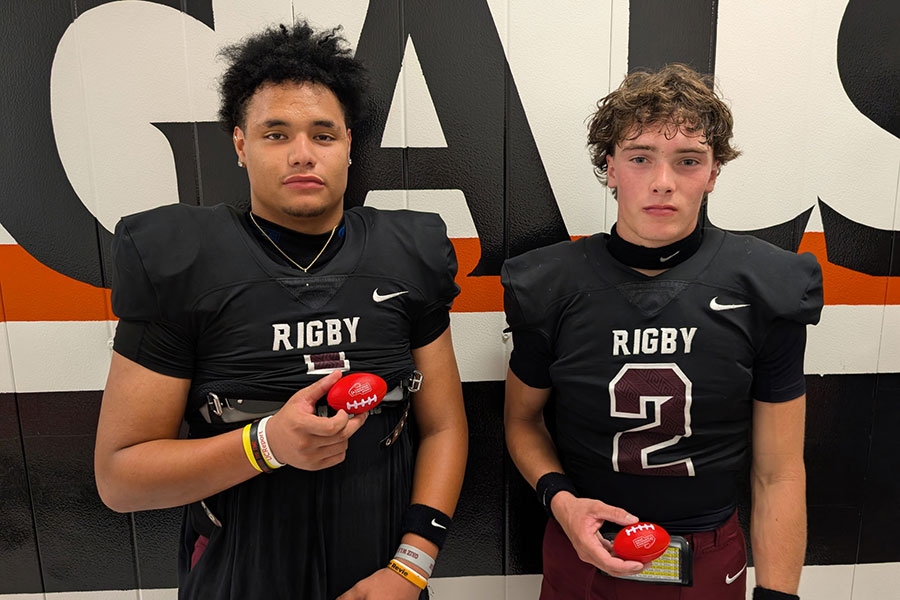 Rigby football, Amani Morel and Cannon Korth