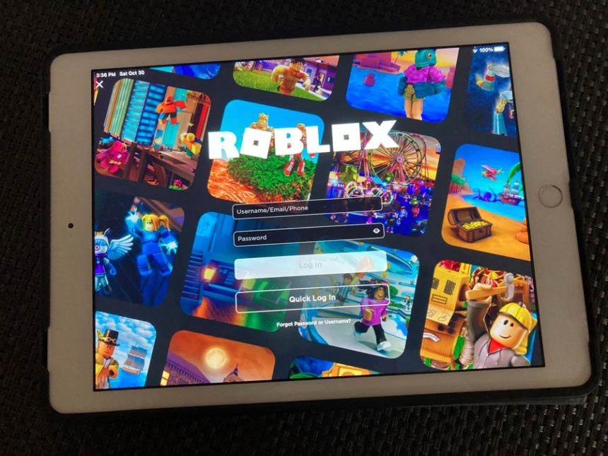 The gaming platform Roblox is displayed on a tablet, Oct. 30, 2021, in New York. | Leon Keith, Associated Press
