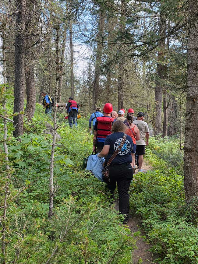 Fremont County Search & Rescue crews during last Wednesday's kayak rescue in Island Park | Courtesy photo