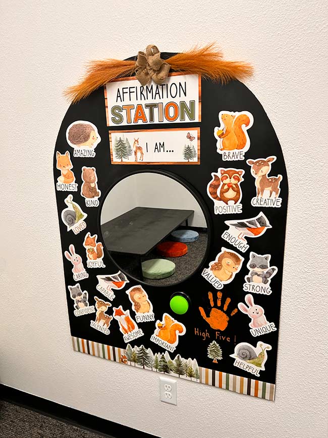 Affirmation station at Curious Roots Learning Academy | Rett Nelson, EastIdahoNews.com