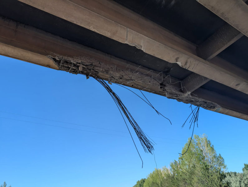 Damage to the bridge. | Idaho Department of Transportation