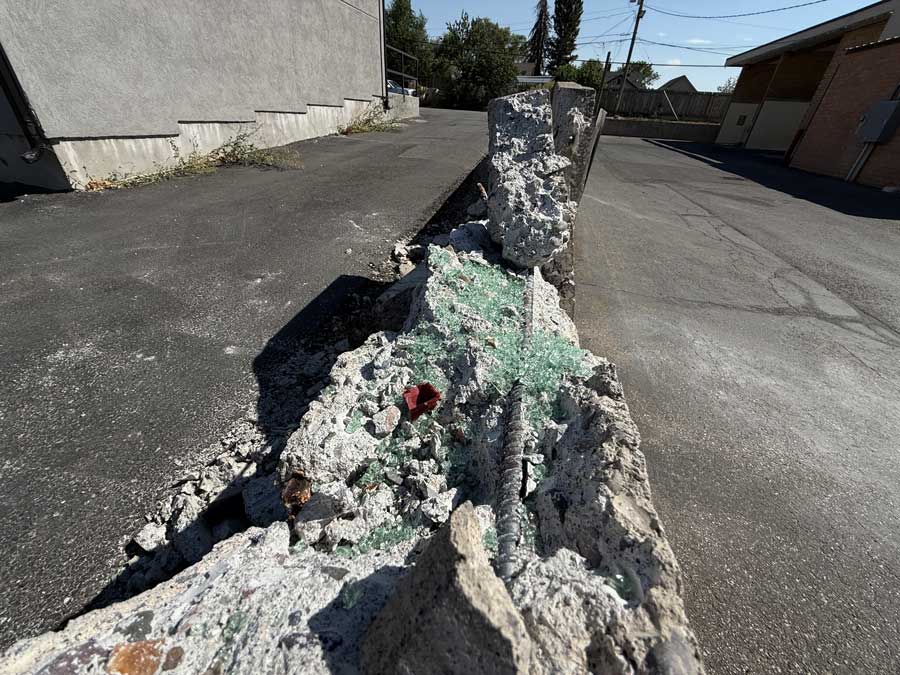 Pieces of glass and headlights left behind after the crash Tuesday night. | Kaitlyn Hart, EastIdahoNews.com