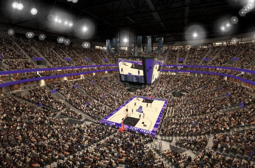A rendering of the planned Delta Center lower bowl during Utah Jazz games beginning next season. (Photo: Smith Entertainment Group)
