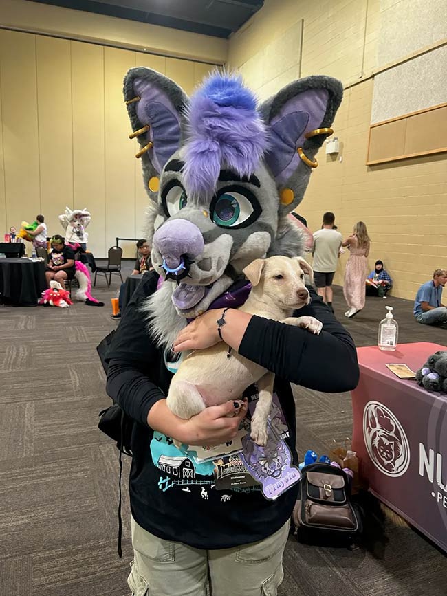 furry with dog