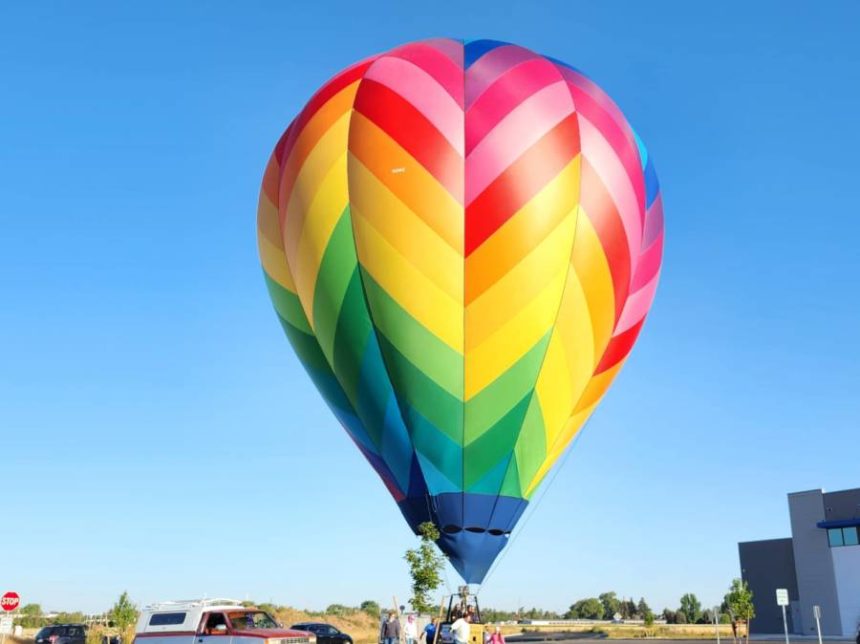 one hot air balloon