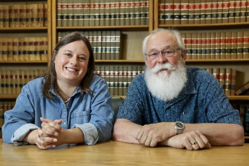 Latah County Prosecutor Bill Thompson and Senior Deputy Prosecutor Ashley Jennings talks during an interview on Friday at the Latah County Courthouse in Moscow, Idaho. (Geoff Crimmins/For The Spokesman-Review)