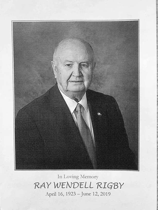 Ray's photo on the program at his funeral. | Courtesy Jerry Rigby