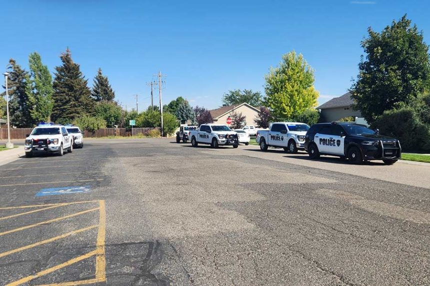 The Rexburg Police Department had a large presence in local neighborhood Friday after reports of a hostage situation that turned out to be fake. | Courtesy Rexburg Police Department