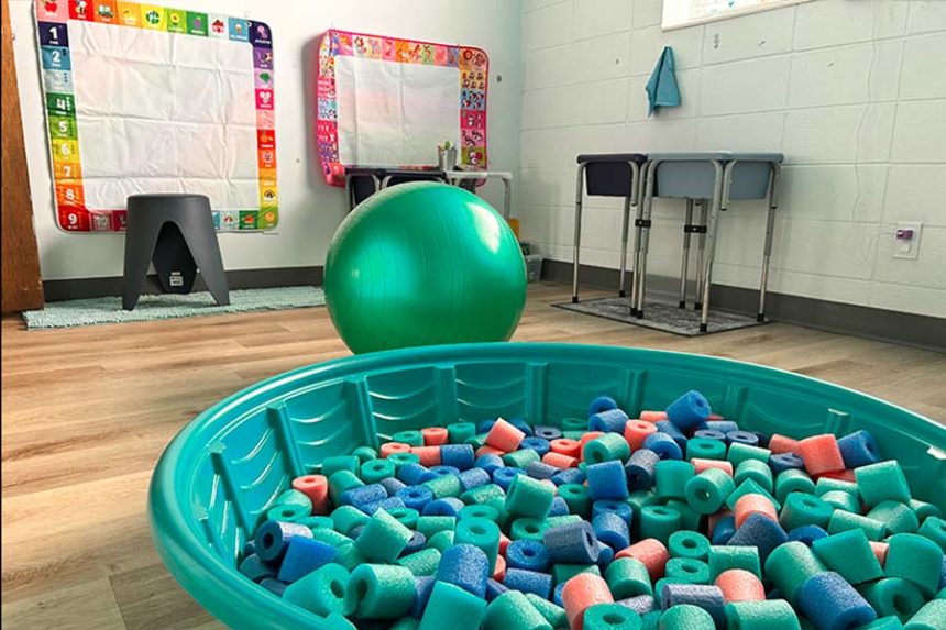 Room inside Sensory Getaway where kids can play with foam tubes and paint with water. | Rett Nelson, EastIdahoNews.com