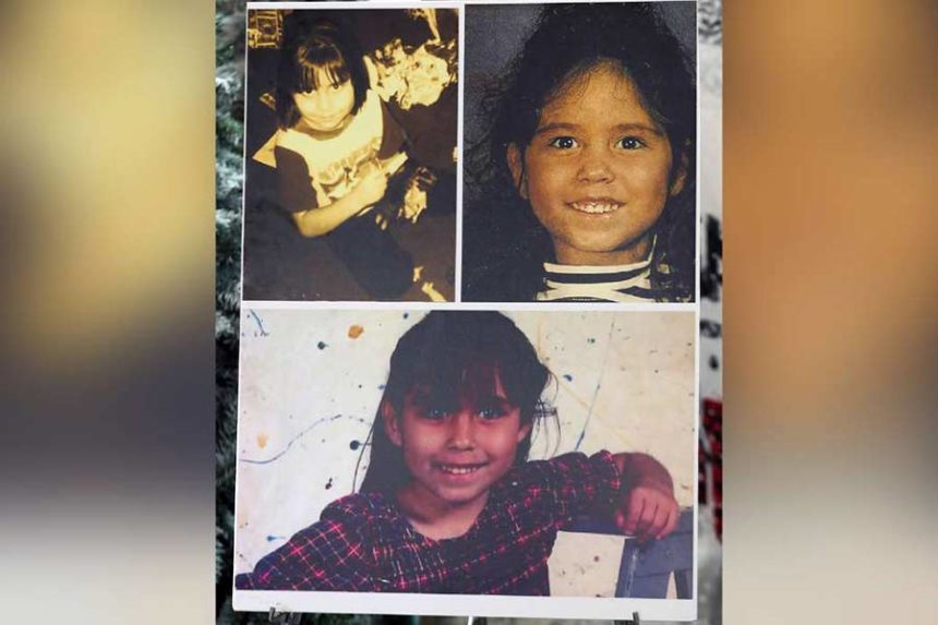 Family photos of Rosie Tapia, 6, who was killed in 1995, at a press conference in 2019. Salt Lake City police are seeking new information to help them solve the 30-year-old abduction and murder. (Steve Griffin, KSL-TV)